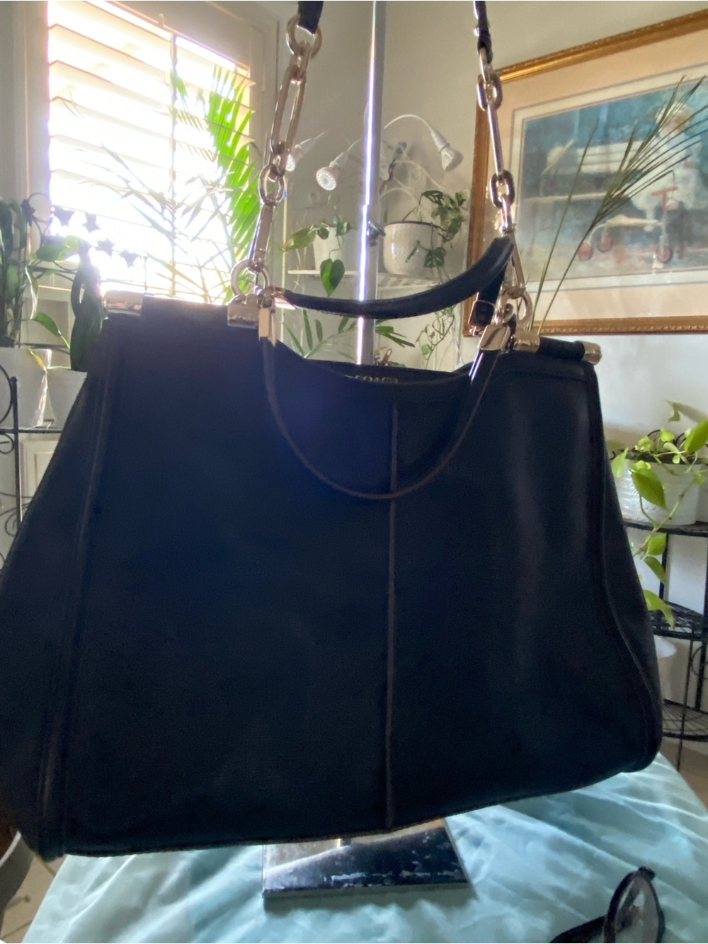 COACH BLACK CAROLINE SHOULDER HANDBAG NWT - Picture 5 of 7